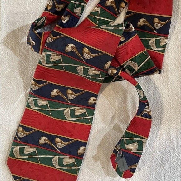 90s Vintage Robert Talbott for T.R. 100% Silk Tie Goforth Golf Stripe Preppy 59” - Picture 1 of 9